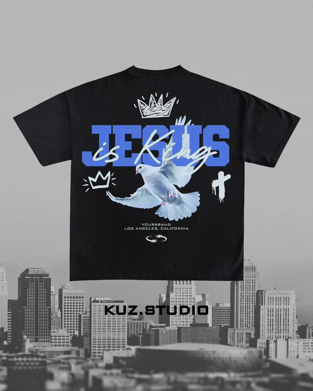 New Gothic Pigeon Crown Letter Printed Large Pattern T-shirt Cotton Shirt Couple High Street Y2K Top Gothic T-shirt  pro choice Street King Limited