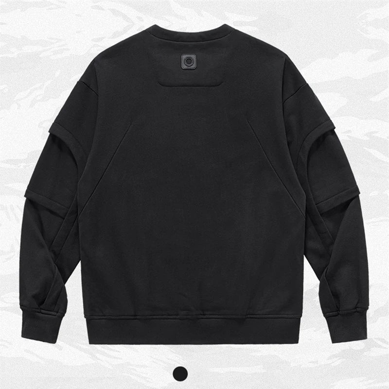 2025 New Patchwork Crewneck Sweatshirt Men's Embroidered Design Long Sleeve Sudaderas Para Hombres High Street Y2K Tracksuit Street King Limited