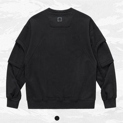 2025 New Patchwork Crewneck Sweatshirt Men's Embroidered Design Long Sleeve Sudaderas Para Hombres High Street Y2K Tracksuit Street King Limited