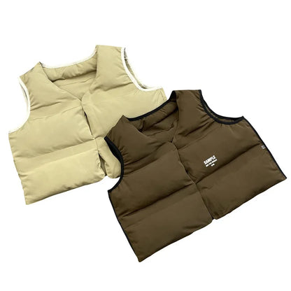 New 2023 Luxury Men Classic Kanye West Coast Reversible Coats & Jackets / Down Coats Vest Cotton Thicken Warm Winter #440 Street King Limited