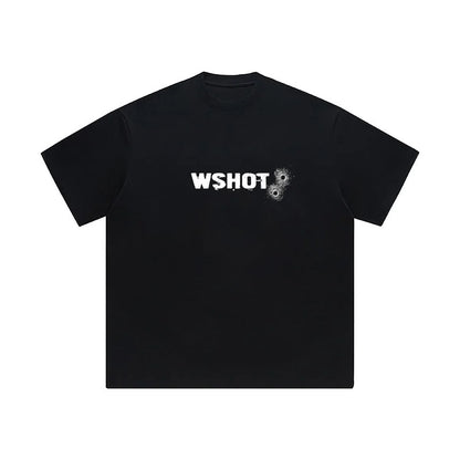 2000s Y2K short Sleeve T-shirt Manfirearms and ammunition Gothic print Loose Aesthetic Punk Oversize Streetwear hip hop tees Street King Limited