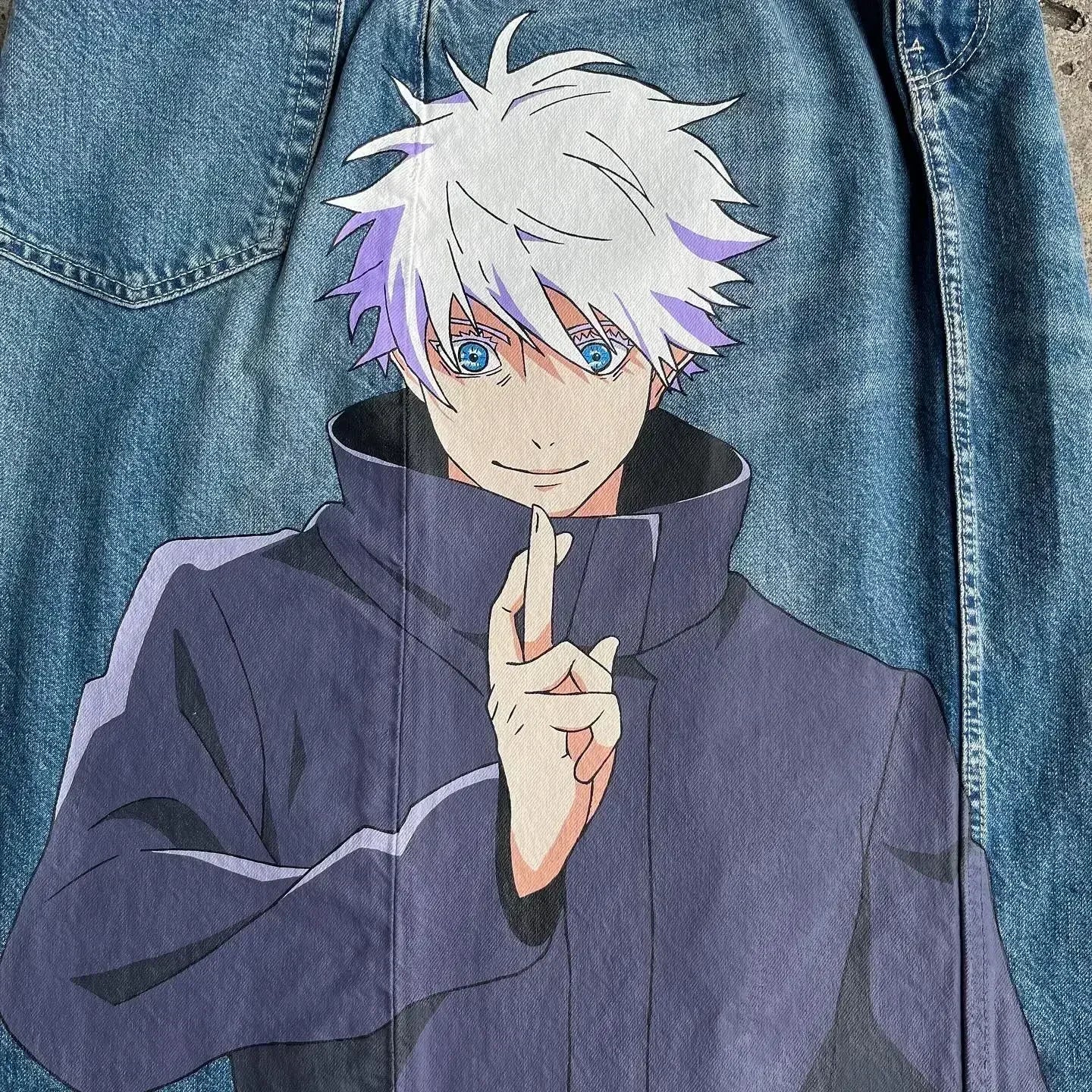 Harajuku fashion mens women’s jeans lightning graphic wide leg jean streetwear y2k denim cuples high waist pants men clothing Street King Limited