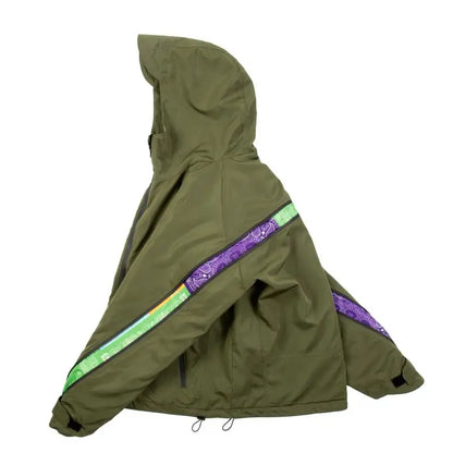 men hip hop streetwear jacket paisley zip up patchwork windbreaker cargo cotton padded coat hooded track jacket tactical outwear unique cargo style 4809