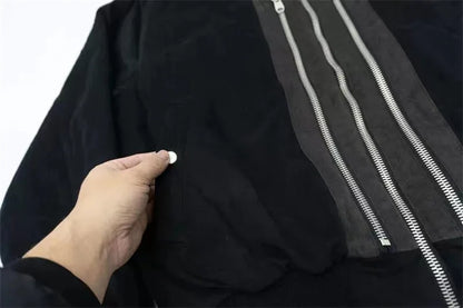 undermycar 2023 deconstructed multi zipper autumn winter flight jacket unique default style 3821