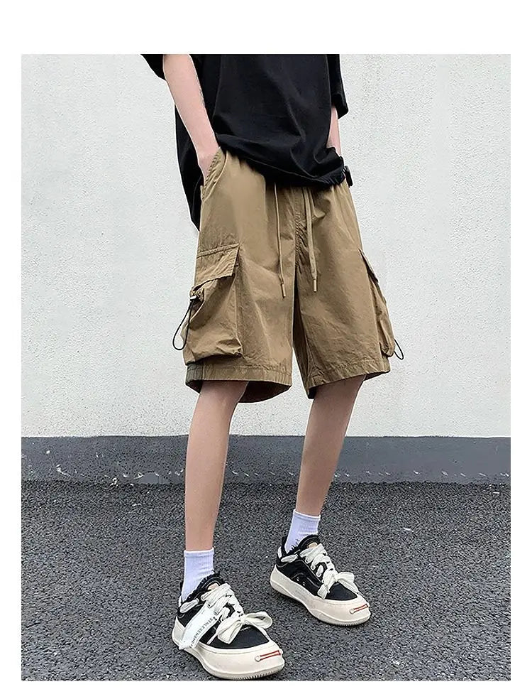 Korean style functional casual work shorts men summer Y2K street hip hop casual trendy brand ins mid pants beach sports pants Street King Limited