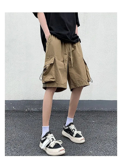 Korean style functional casual work shorts men summer Y2K street hip hop casual trendy brand ins mid pants beach sports pants Street King Limited
