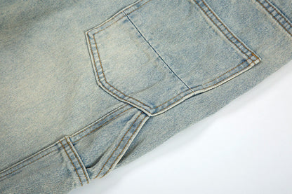 y2k side buckle washed cleanfit baggy pencil jeansfor men streetwear vibe style pantalones hombre loose casual denim trousers unique jeans style 1467