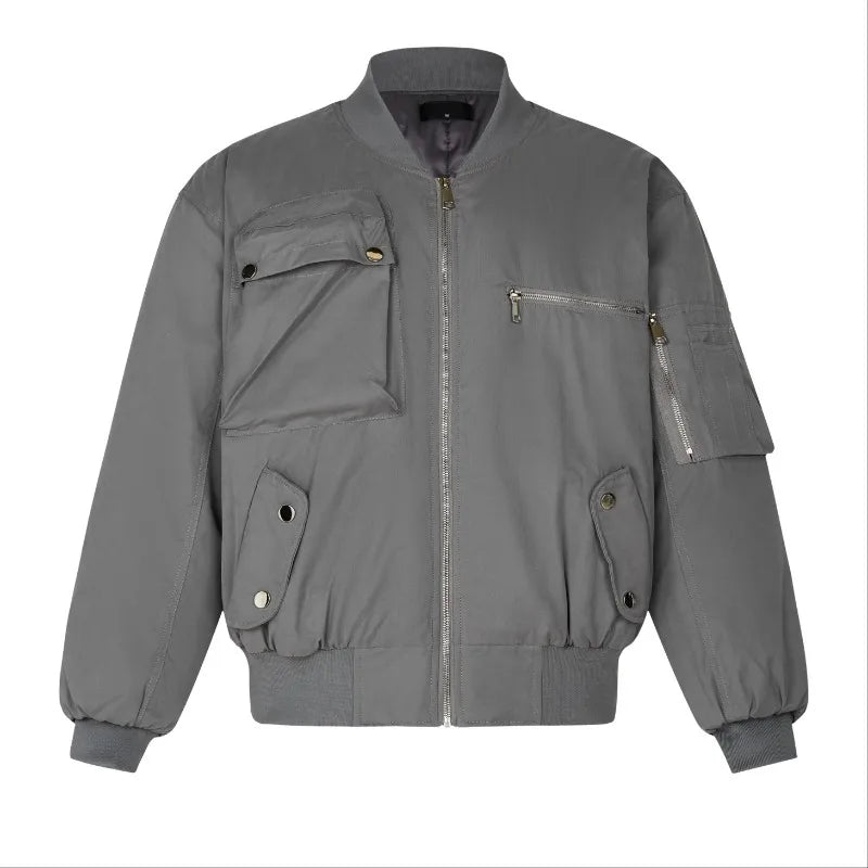 High Street Pilot Cotton Jackets Mens Thickening Winter Tooling Trendy Profile Warm Bomber Coats Unisex Baseball Collar Parkas Street King Limited