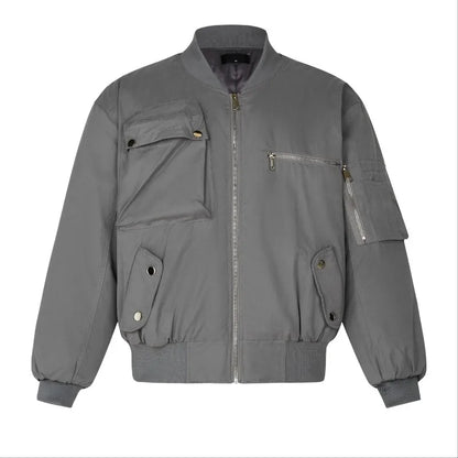 High Street Pilot Cotton Jackets Mens Thickening Winter Tooling Trendy Profile Warm Bomber Coats Unisex Baseball Collar Parkas Street King Limited