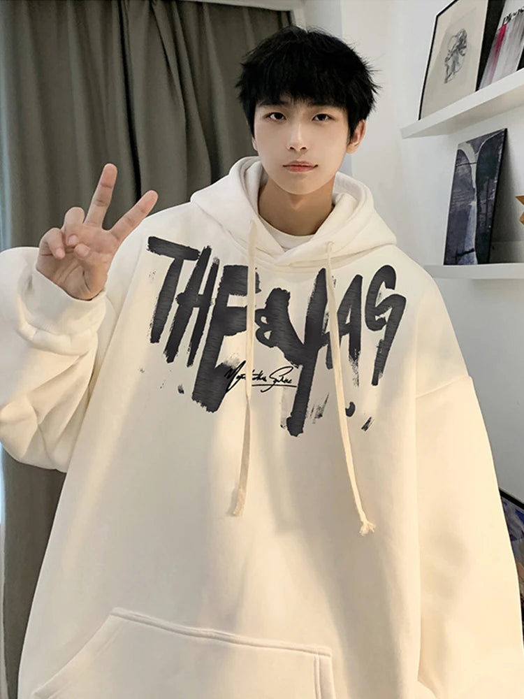 High Street Letter Print Oversized Hoodie Men's New Hip Hop Fashion Hooded Sweatshirt Autumn Y2K Vintage Pullover Hoody Clothes Street King Limited
