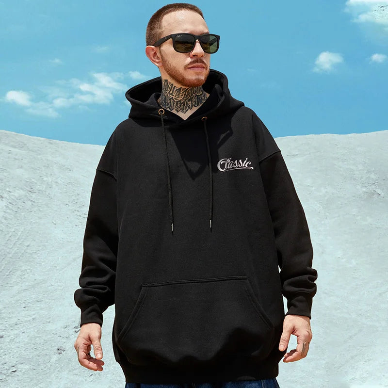 Autumn Haughty Angel Graphic Fleece Hoodies For Men Oversized Retro Loose Hoody Sweatshirts American Streetwear Y2K Clothes Street King Limited