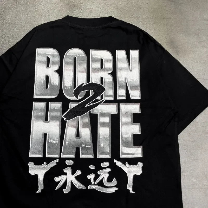 2024 Summer Fashion Trend Dragon Pattern Letter Printed Oversized T-shirt Men's Y2K Retro Casual Loose Short sleeved Shirt Street King Limited