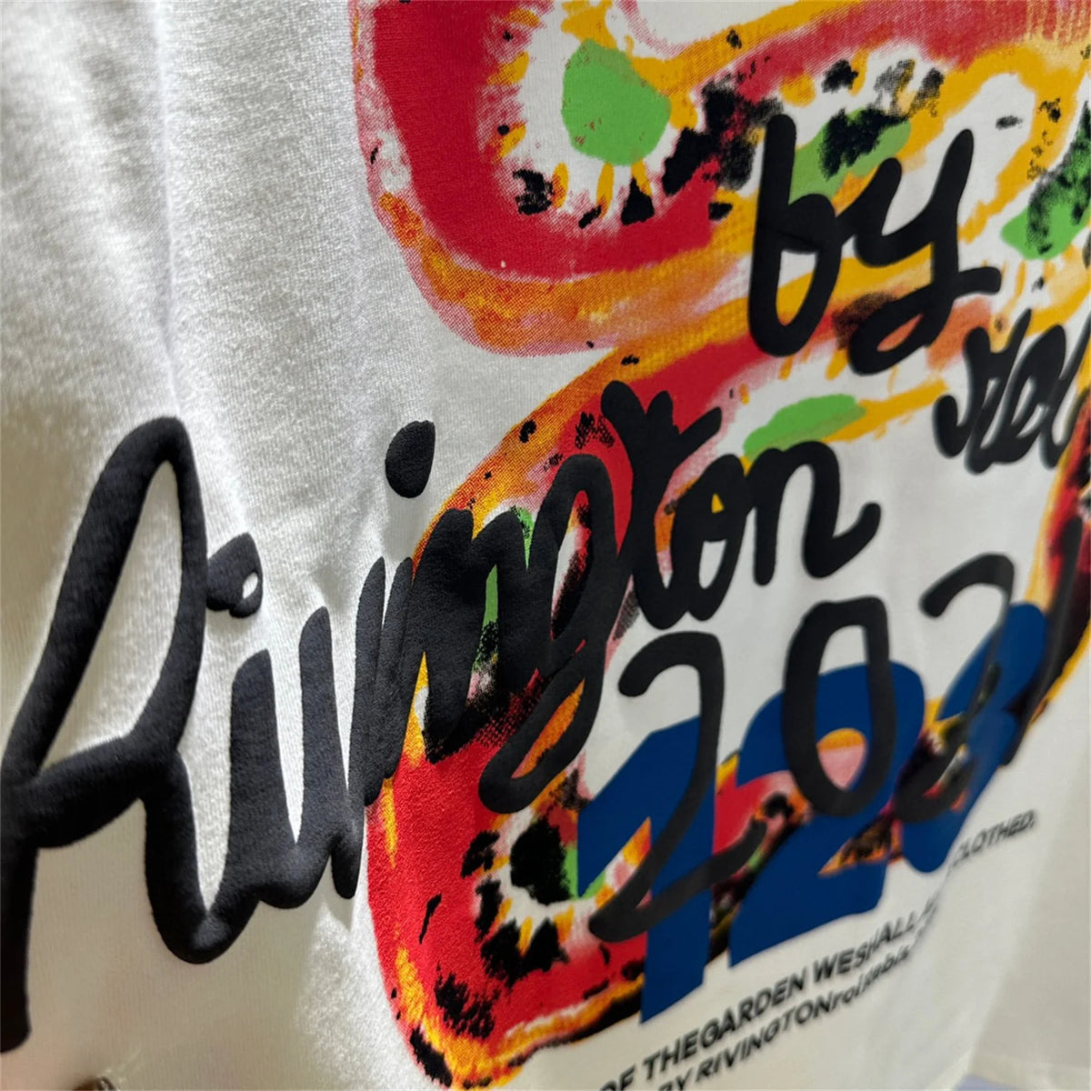 Vintage Summer RRR123 Foam Letter Print Loose Casual T-Shirt Tops Street King Limited