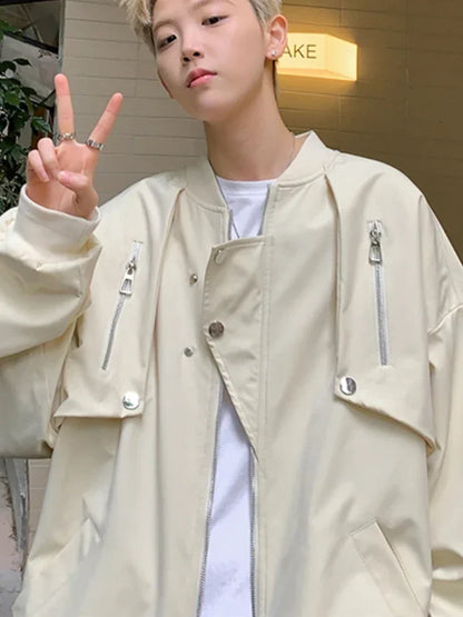 autumn mens zipper bomber jackets aesthetic vintage casual baseball uniform design hip hop street fashion techwear jacket man unique default style 1537