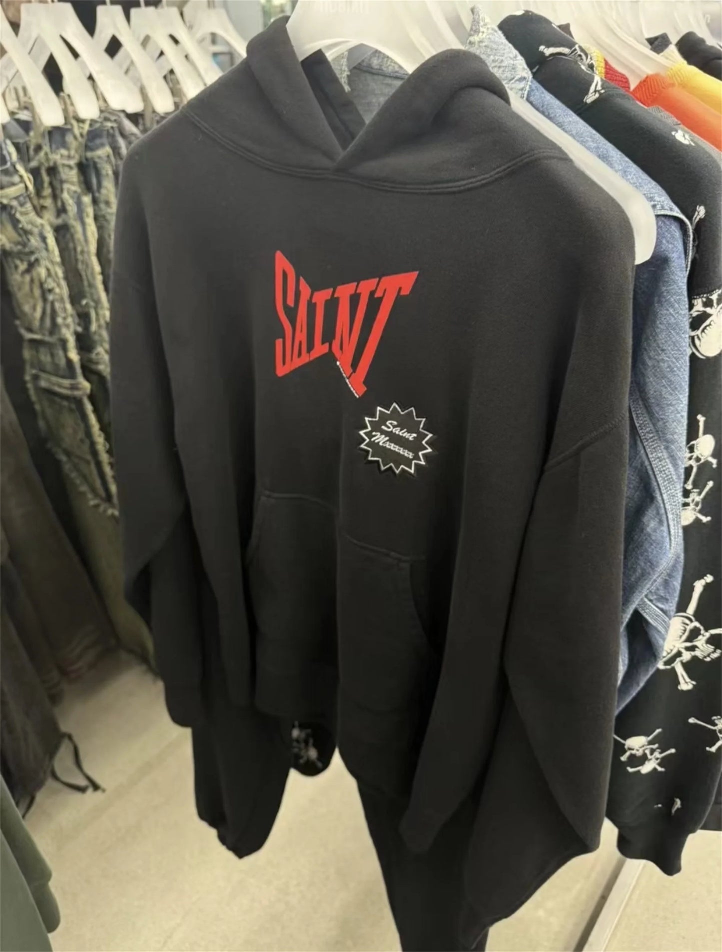 24ss sm brand fashion letter print high street wear cotton casual loose sweater hoodies pants set unique default style 4712