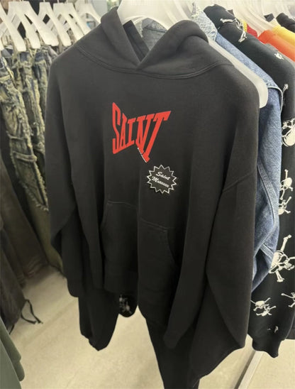 24ss sm brand fashion letter print high street wear cotton casual loose sweater hoodies pants set unique default style 4712