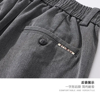 suit pant men korean streetwear fashion loose casual plus size straight suit pant office man commuter pants trousers unique default style 2109