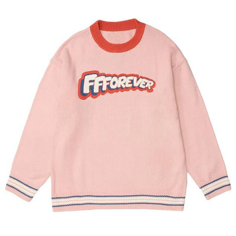 Japanese Sweater Men Y2k Vintage Letter Pullover Knit 2023 Autumn Winter Clothing Harajuku Sweater Oversize Jumper Knitwears Street King Limited