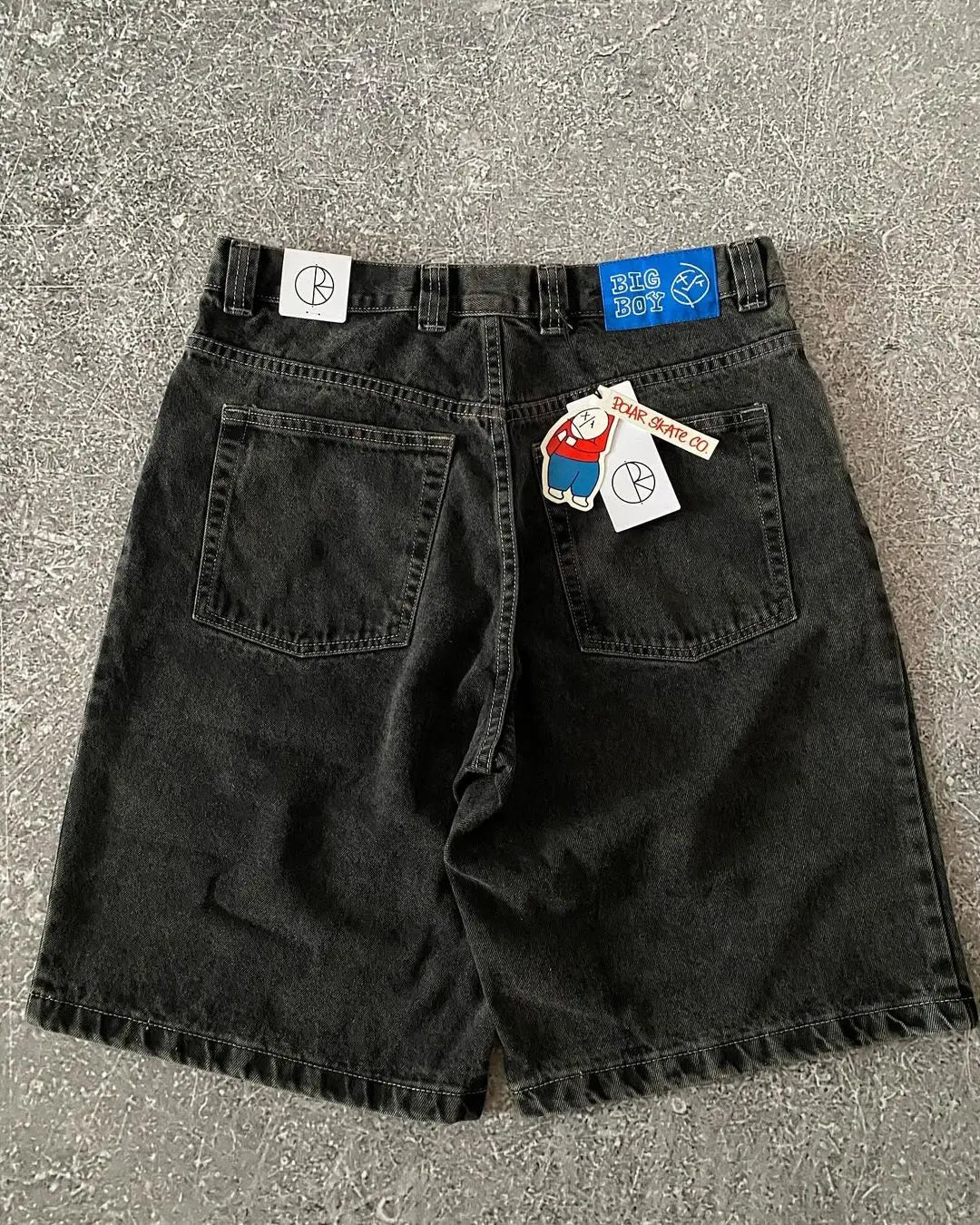 big boy embroidery graphic pants retro hiphop cartoon streetwear denim shorts y2k baggy jorts harajuku gym basketball shorts men unique jeans style 862