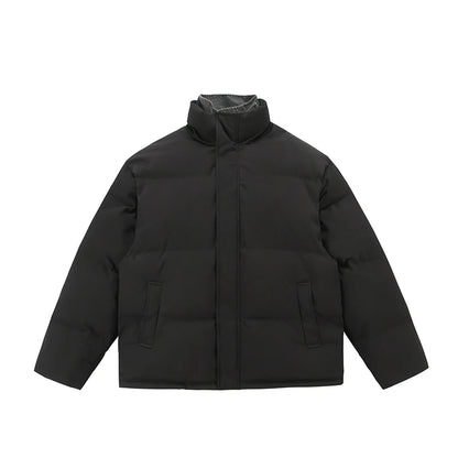 Winter Splice Denim Cotton-padded Jacket Men Women Stand Collar Fashion Loose Casual Thicken Warm Parkas Jacket Boyfriend Coat Street King Limited