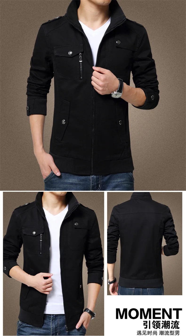 jackets men winter military jacket pilot bomber jacket coat multi pockets casual cargo work jacket men clothing baggy cargo bottoms