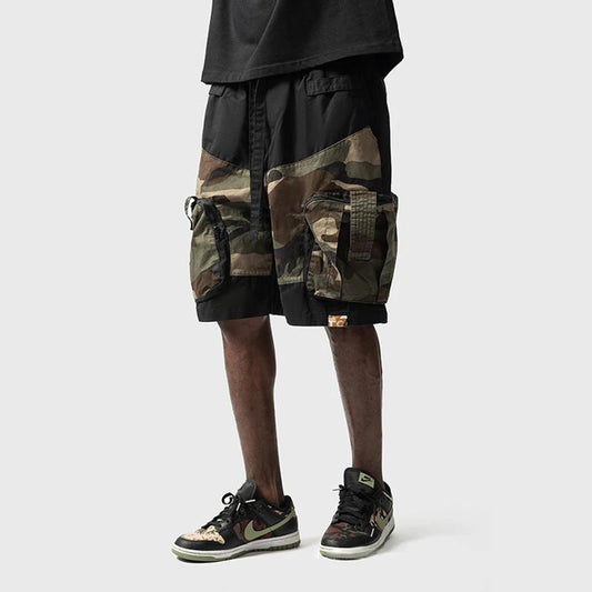y2k shorts summer american street multi pocket camouflage workwear mens shorts trendy casual five quarter pants mens clothing techwear shorts