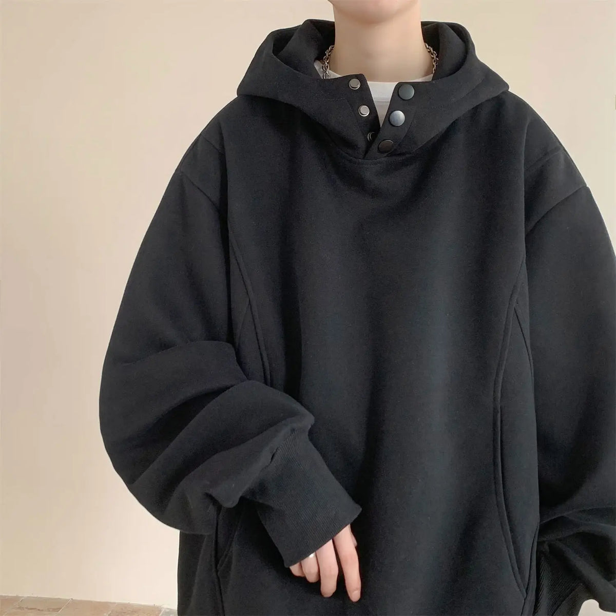 Sweatshirt men trendy autumn and winter American high street design niche heavy breasted hooded jacket plus velvet thickening Street King Limited