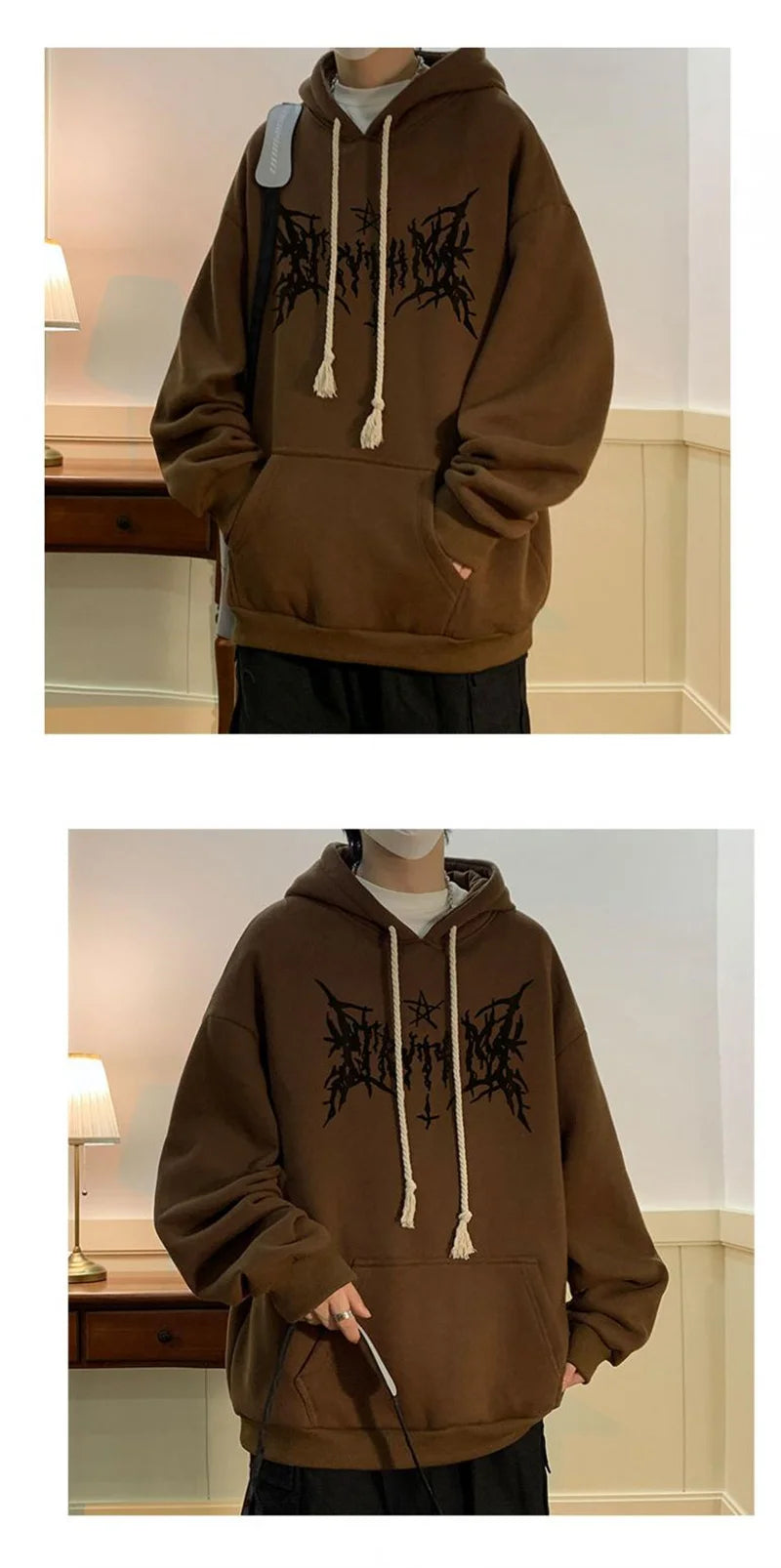 American Goth Printed Men's Pullover Hoodies Hip Hop Fashion Oversized Sweatshirts Casual Fleece Y2K Vintage Streetwear Hoodie Street King Limited