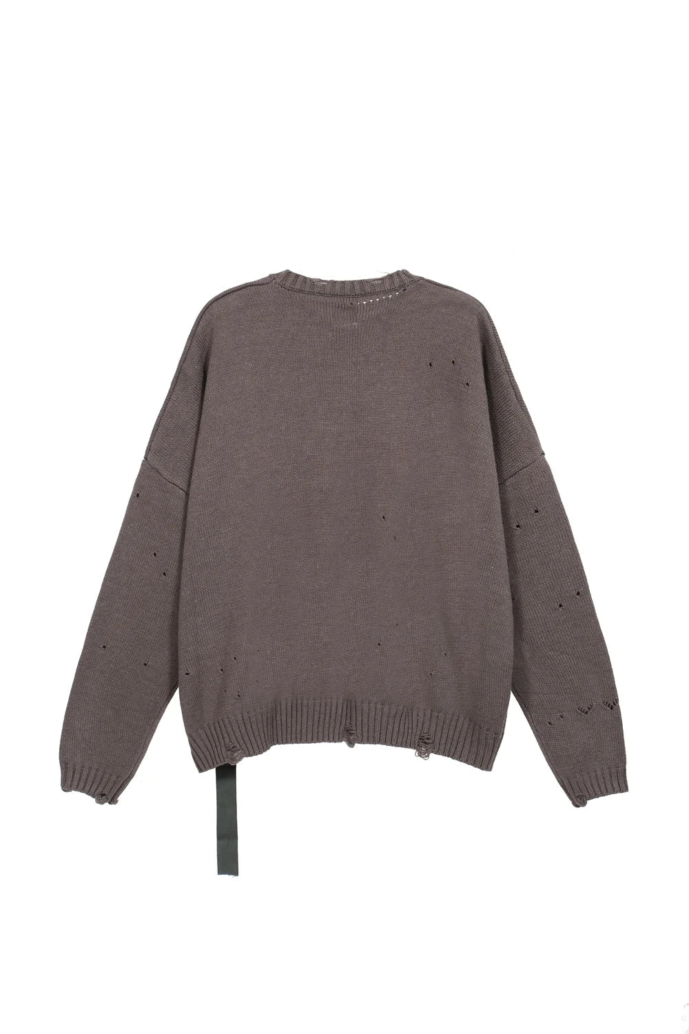 Undermycar 2023 New High Street Fashion Brand Worn Out Hole Large Loose Round Neck Sweater Brown Street King Limited