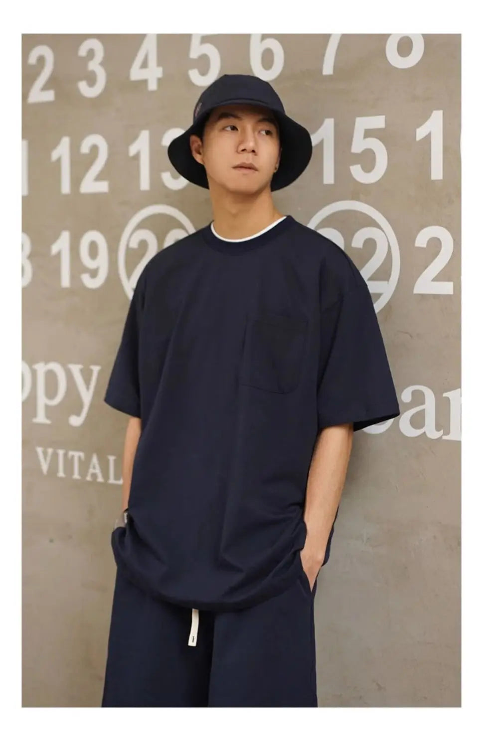 Korean trendy printed graphic T shirt street basic men y2k solid color simple personality pocket retro oversized T shirt Street King Limited