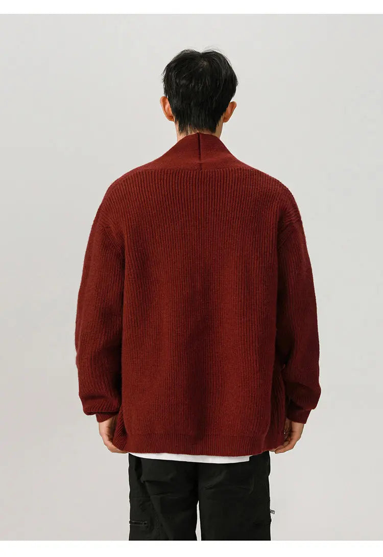 Cardigan Robe Sweater Men Loose Casual Retro Fashion Knitted Cardigan Cloak Coat Streetwear Knitwear Sweater Jacket Street King Limited