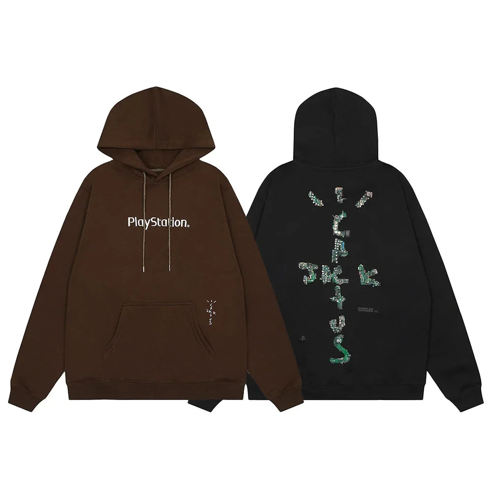 Front Pocket Cactus Jack Pullover Hooded Sudaderas Men and Women High Street Ropa Hombre Hoodies Oversized Loose Sweatshirts Street King Limited