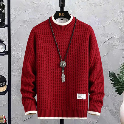 Stripe Sweaters Men Winter Korean Style Mens Warm Sweater Men Fashion Sweaters Splicing Color Patterns Men's Wool Pullovers Male Street King Limited