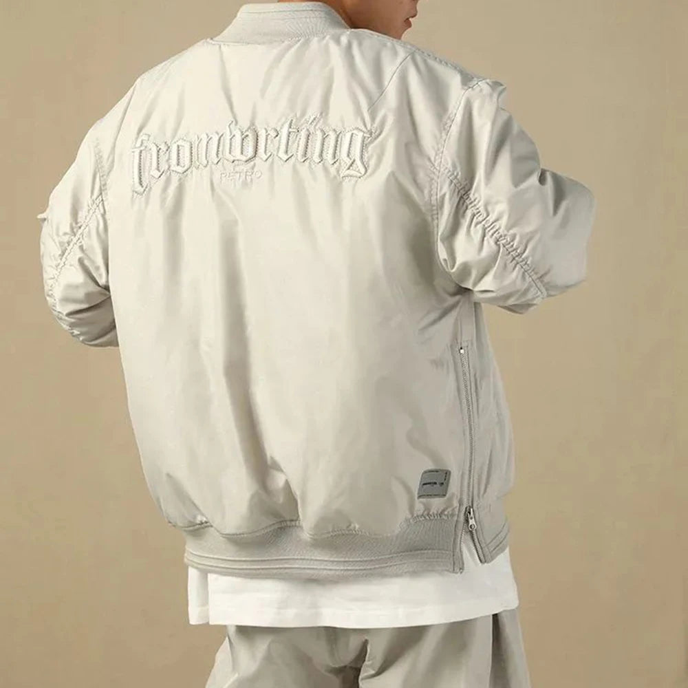 Mens Thickened Cotton Coat Handsome Chic  Elegant Autumn And Winter Casual Cotton Coat Japanese Embroidered Flight Jacket Street King Limited