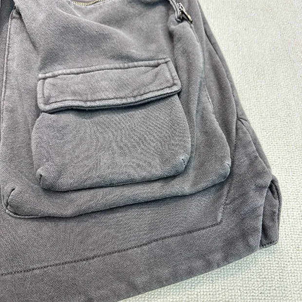 Multi-pocket zipper tactical overalls feature heavyweight shorts Street King Limited