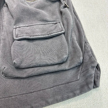 Multi-pocket zipper tactical overalls feature heavyweight shorts Street King Limited