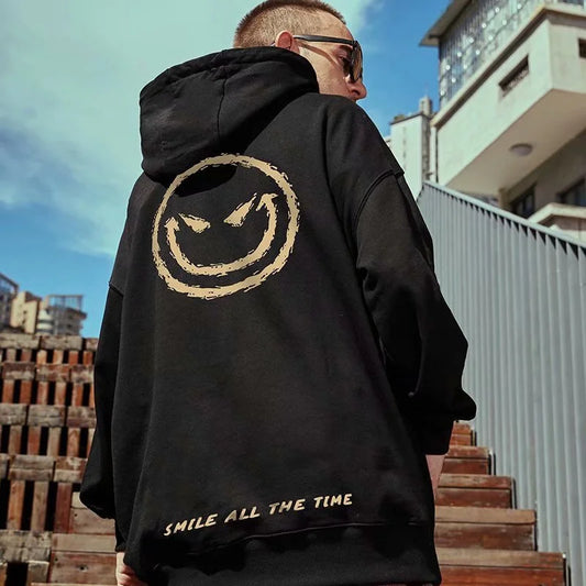 Autumn Smile Print graphic hoodies Harajuku Fashion Casual Cool Hoody Men Streetwear Funny Hoodie Couples Hip Hop y2k Clothes Street King Limited