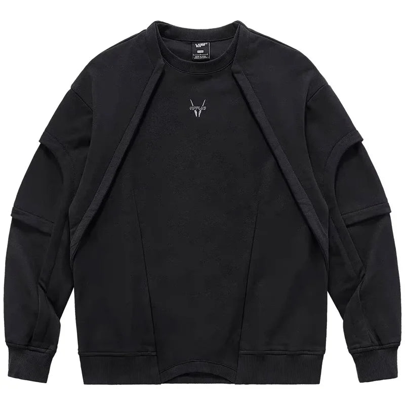 2025 New Patchwork Crewneck Sweatshirt Men's Embroidered Design Long Sleeve Sudaderas Para Hombres High Street Y2K Tracksuit Street King Limited