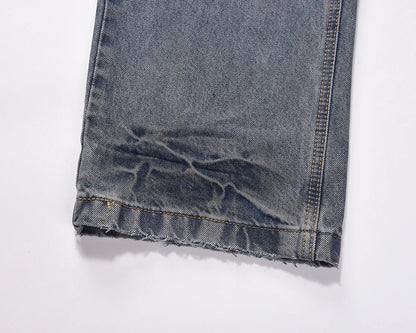 washed hole patchwork frayed blue baggy jeans mens straight y2k ripped pantalones hombre denim pants streetwear loose cargos utility cargo pants