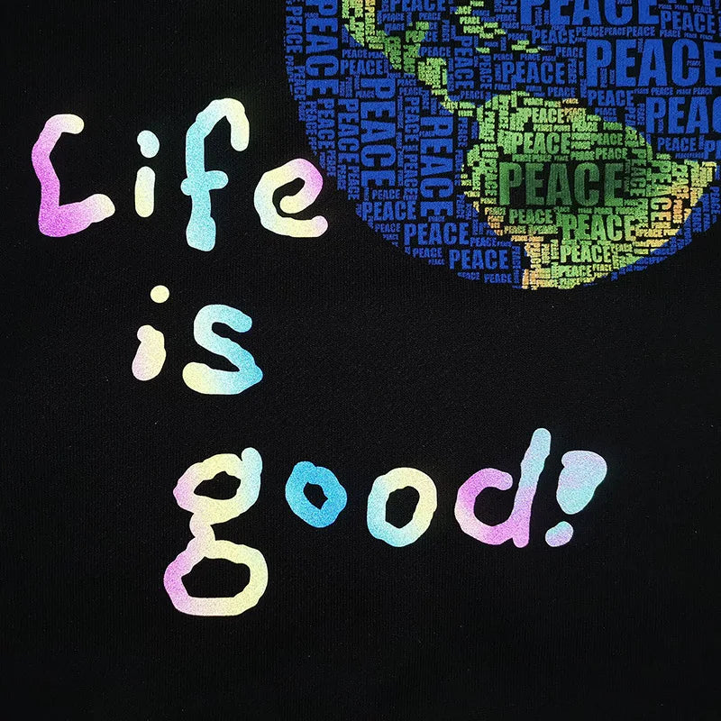 2023 Hip Hop Streetwear Hoodies Sweatshirt Globe Print Men Harajuku Pullover Hoodie Winter Fleece Cotton Autumn Sweatshirt Loose Street King Limited