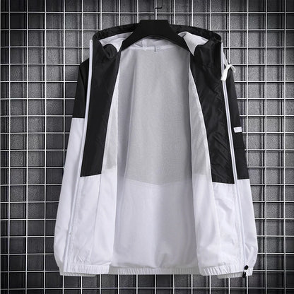 man windbreaker jacket autumn outdoor hooded sports windbreak running men jackets unique default style 4474