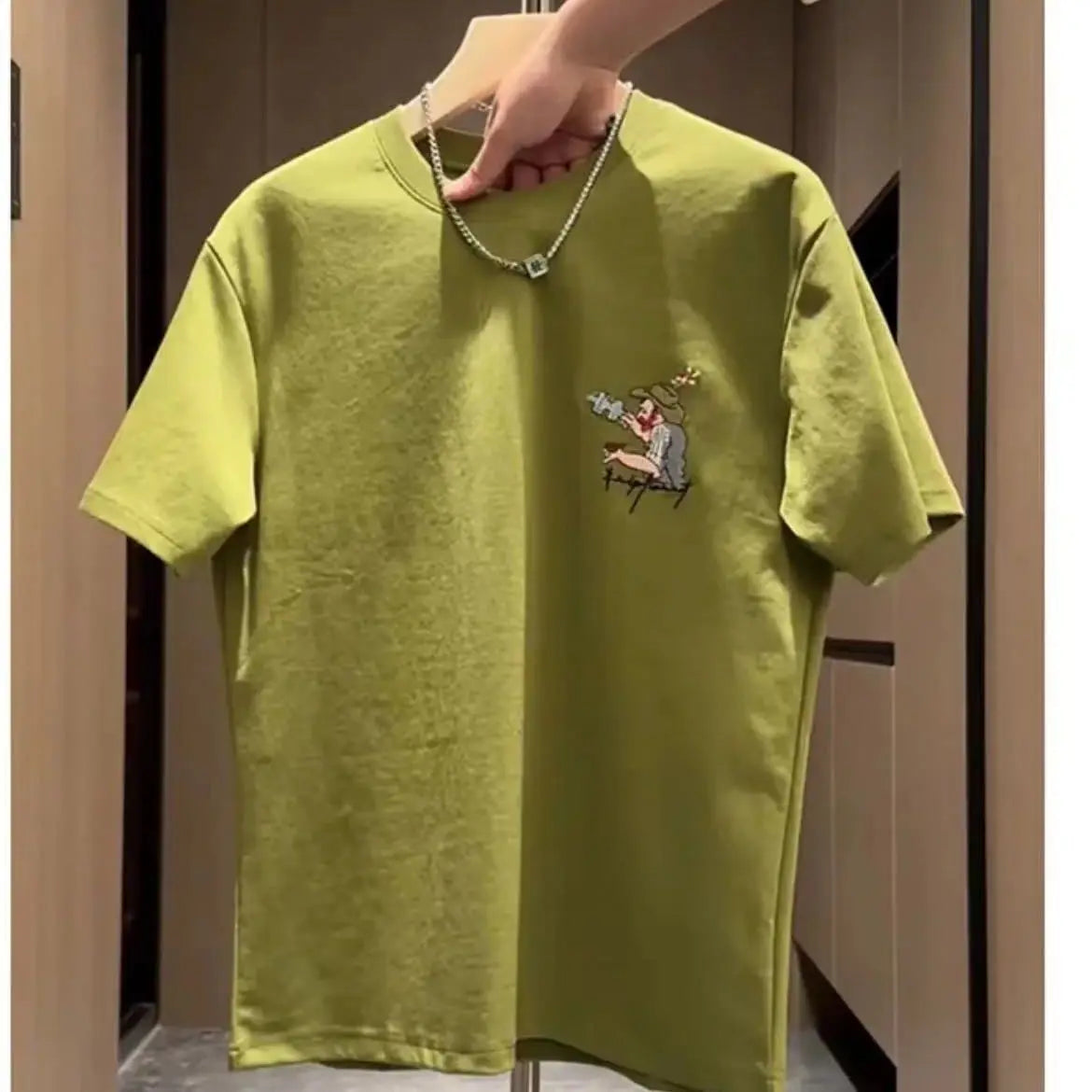 American hip-hop personality starry sky print round neck short sleeved men and women summer trend loose casual T-shirt top y2k Street King Limited