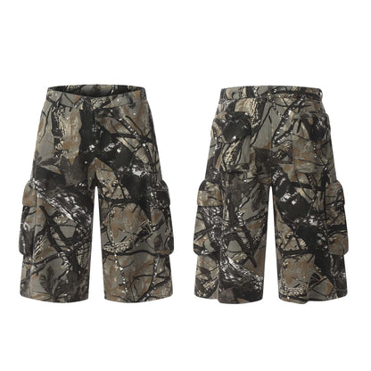 men camouflage cargo shorts 2024 summer fashion tactical shorts cropped pants streetwear hip hop harajuku shorts y2k baggy cargo bottoms