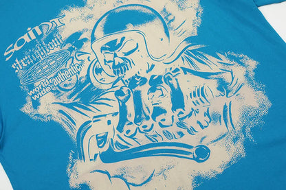 Black White Blue SAINT T-shirt Men Woman Good Quality Vintage Cartoon Pattern Printing Loose Casual Top Tees Street King Limited