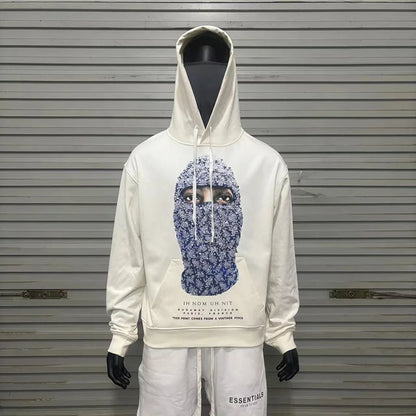 Black Rice White IH NOM UH NIT Hoodies Roses Masked Men Printing Loose Casual Lovers Men Woman Pullover Sweatshirts Street King Limited