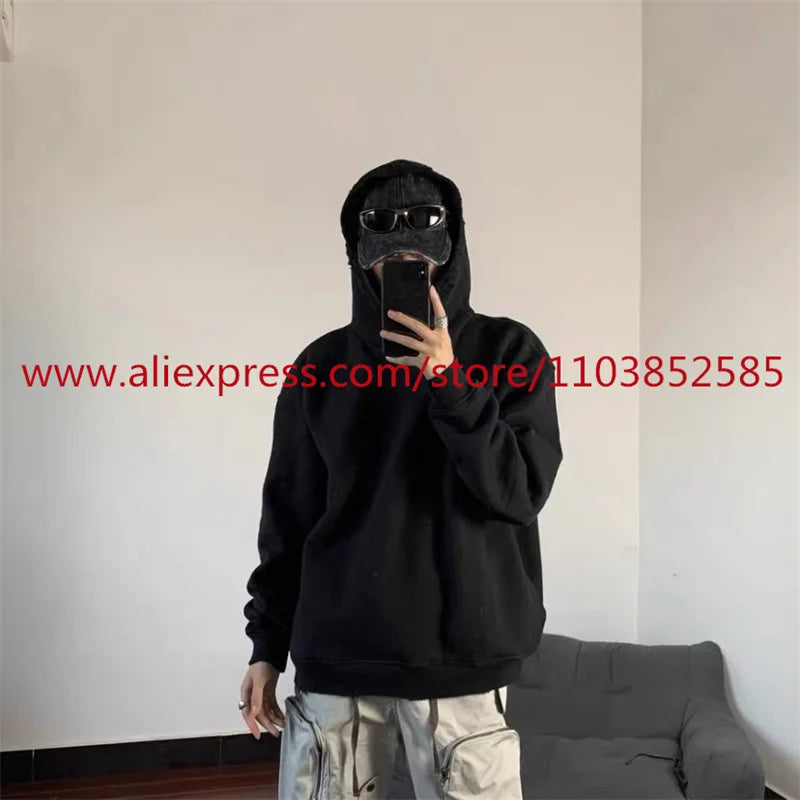 2024 Autumn/Winter High Street Basic Vintage Damaged Hole Loose Hoodie Hoodie Hoodie Hoodie Jacket Long Sleeve Heavy Weight Street King Limited