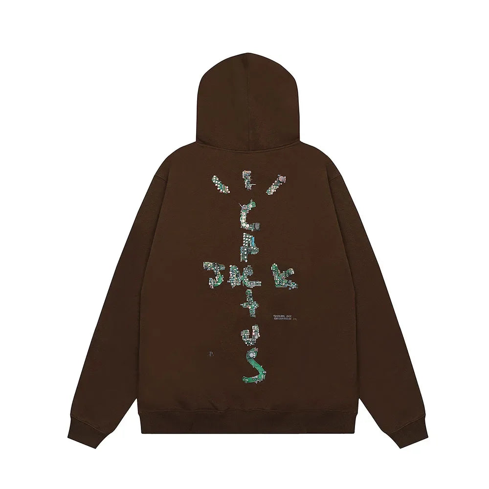 Front Pocket Cactus Jack Pullover Hooded Sudaderas Men and Women High Street Ropa Hombre Hoodies Oversized Loose Sweatshirts Street King Limited
