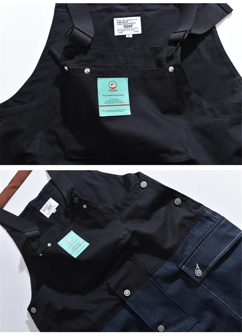 2023 summer cargo overalls pants men patchwork denim jumpsuits loose work pants solid color casual streetwear cargo trousers unique cargo style 4337