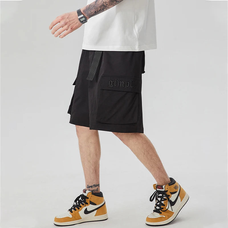 summer new american retro cargo shorts for men casual multi pocket baggy y2k shorts streetwear hip hop embroidery short cargo unique cargo style 291