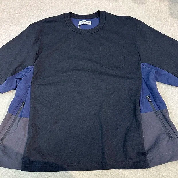 Side stitching color bump hem drawstring plus two layers of short-sleeved shirt profile Street King Limited